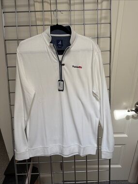 Men's White Jonnie O pickleball Quarter-Zip Long Sleeve Pullover